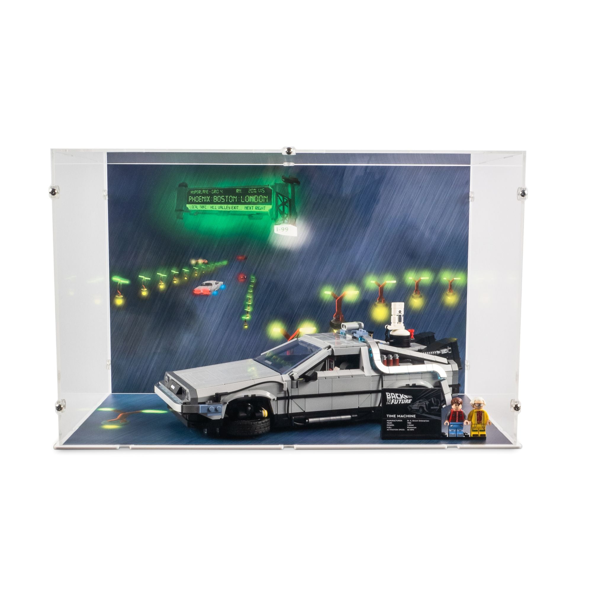 Back to the Future Time Machine Display Case for LEGO 10300 (Large)