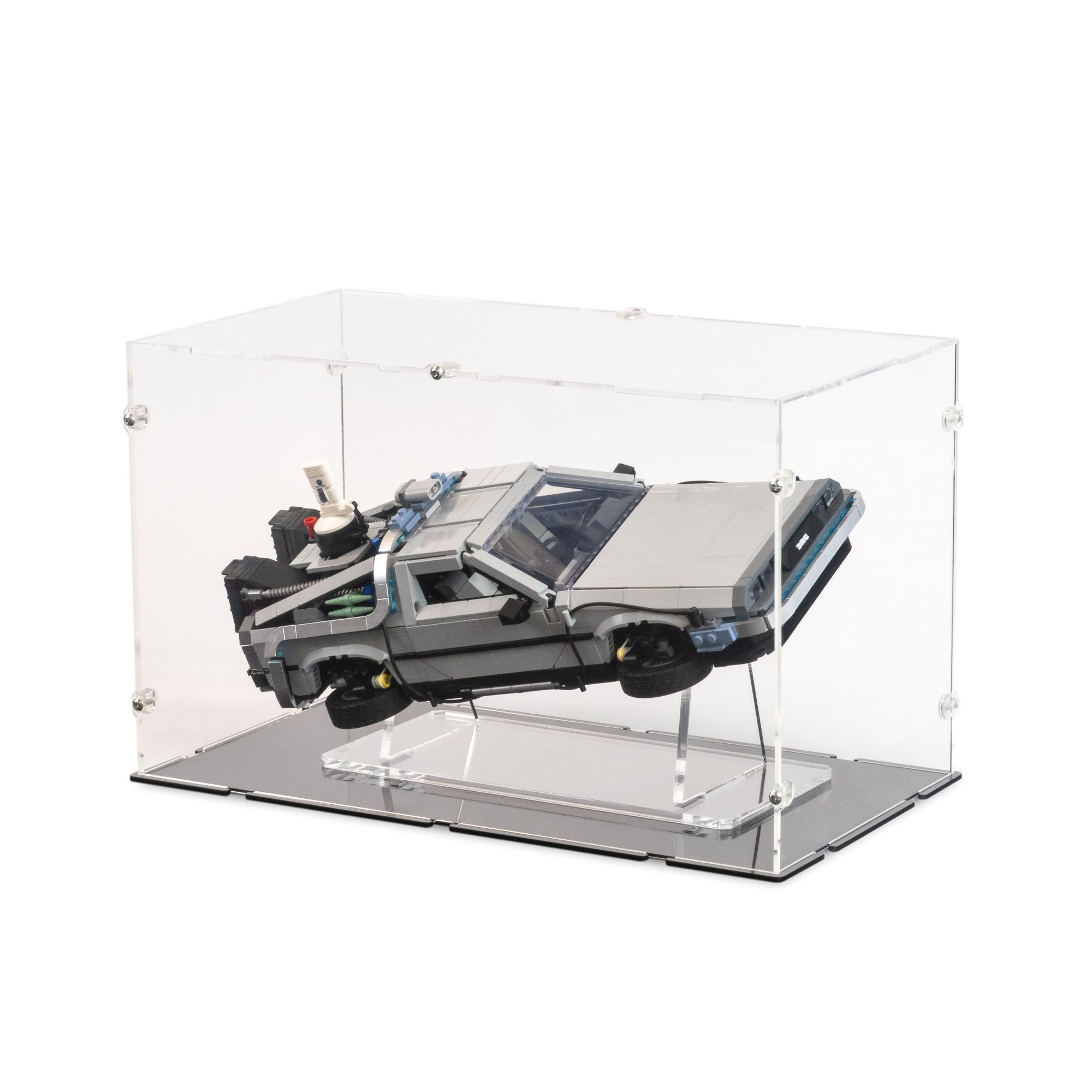Back to the Future Time Machine Display Case & Stand for LEGO 10300