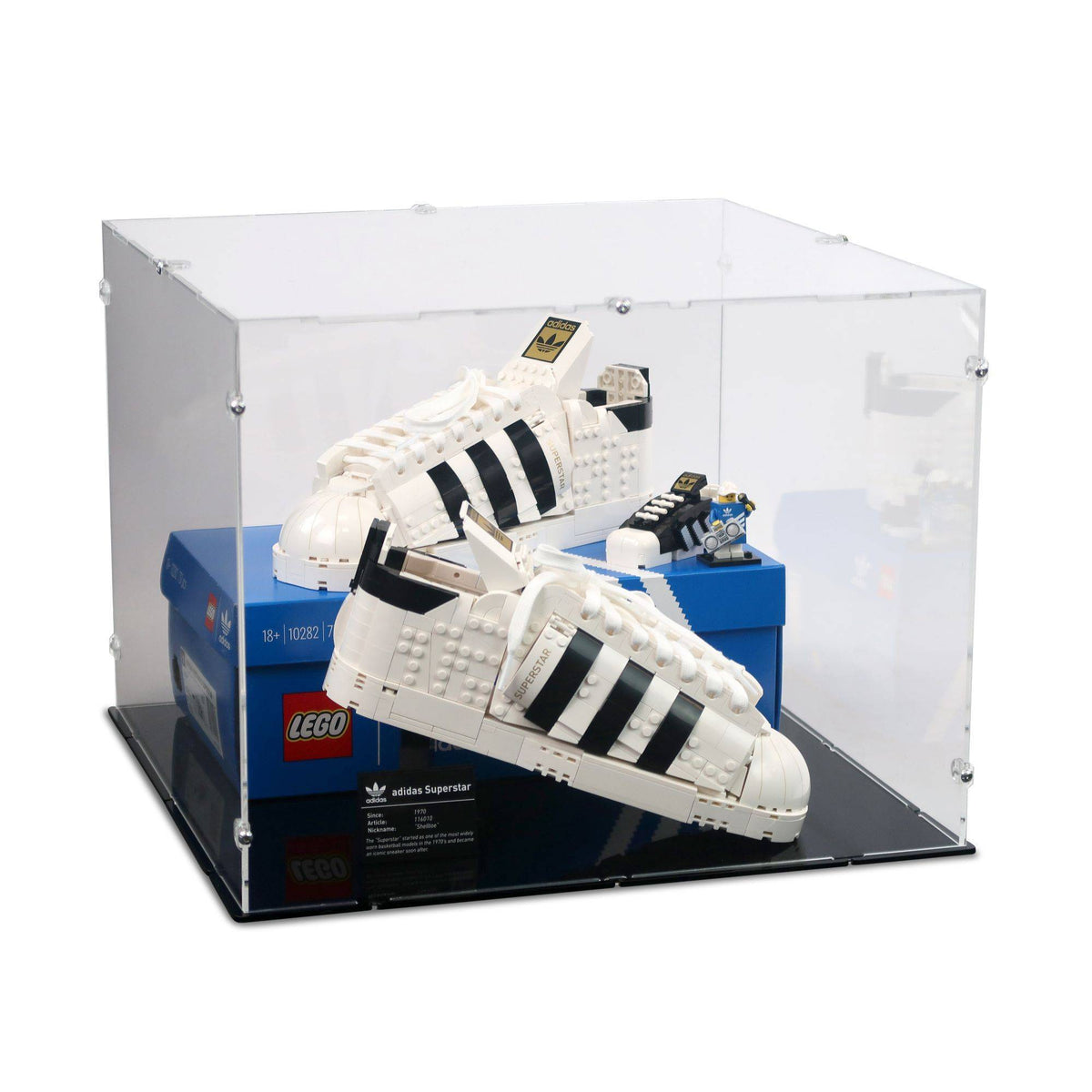 Pair of adidas Originals Superstar with Box Display Case for LEGO 10282