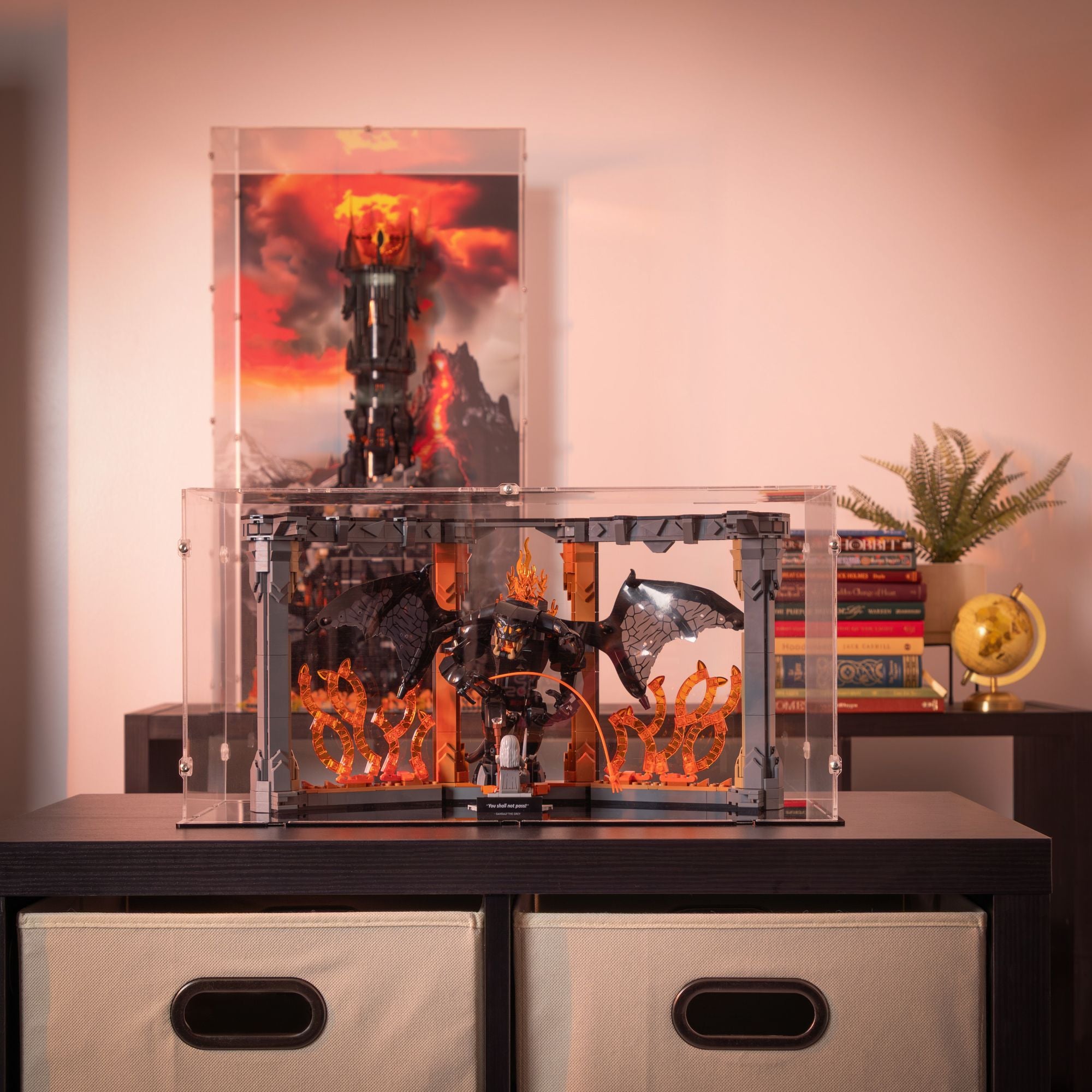 Lord of the Rings Balrog Book Nook Display Case for LEGO 10367 (Open)