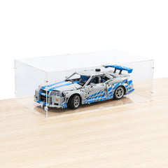 2 Fast 2 Furious Nissan Skyline GT-R (R34) Car Display Case for LEGO 42210