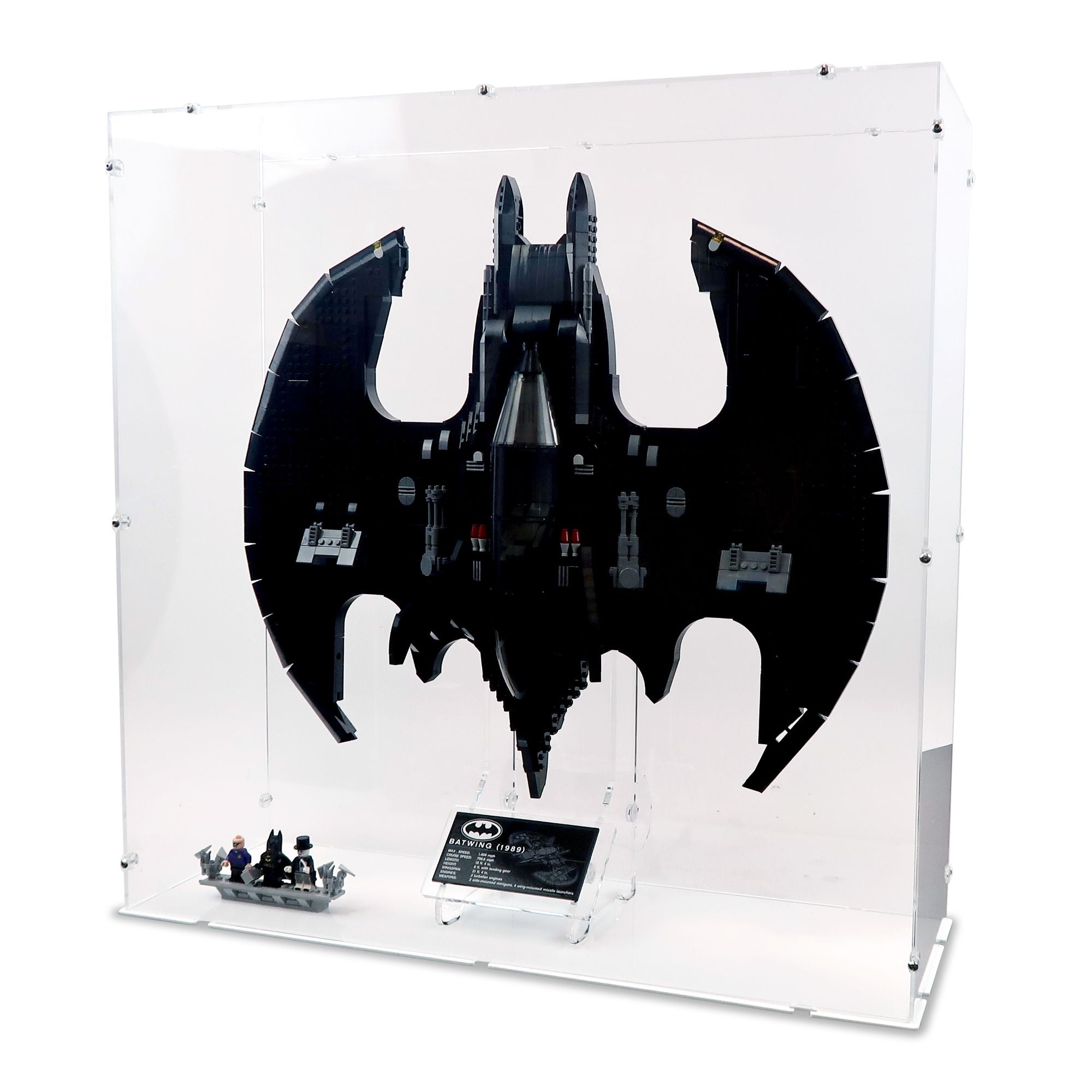 UCS 1989 Batwing (Vertical) Display Case & Stand for LEGO 76161