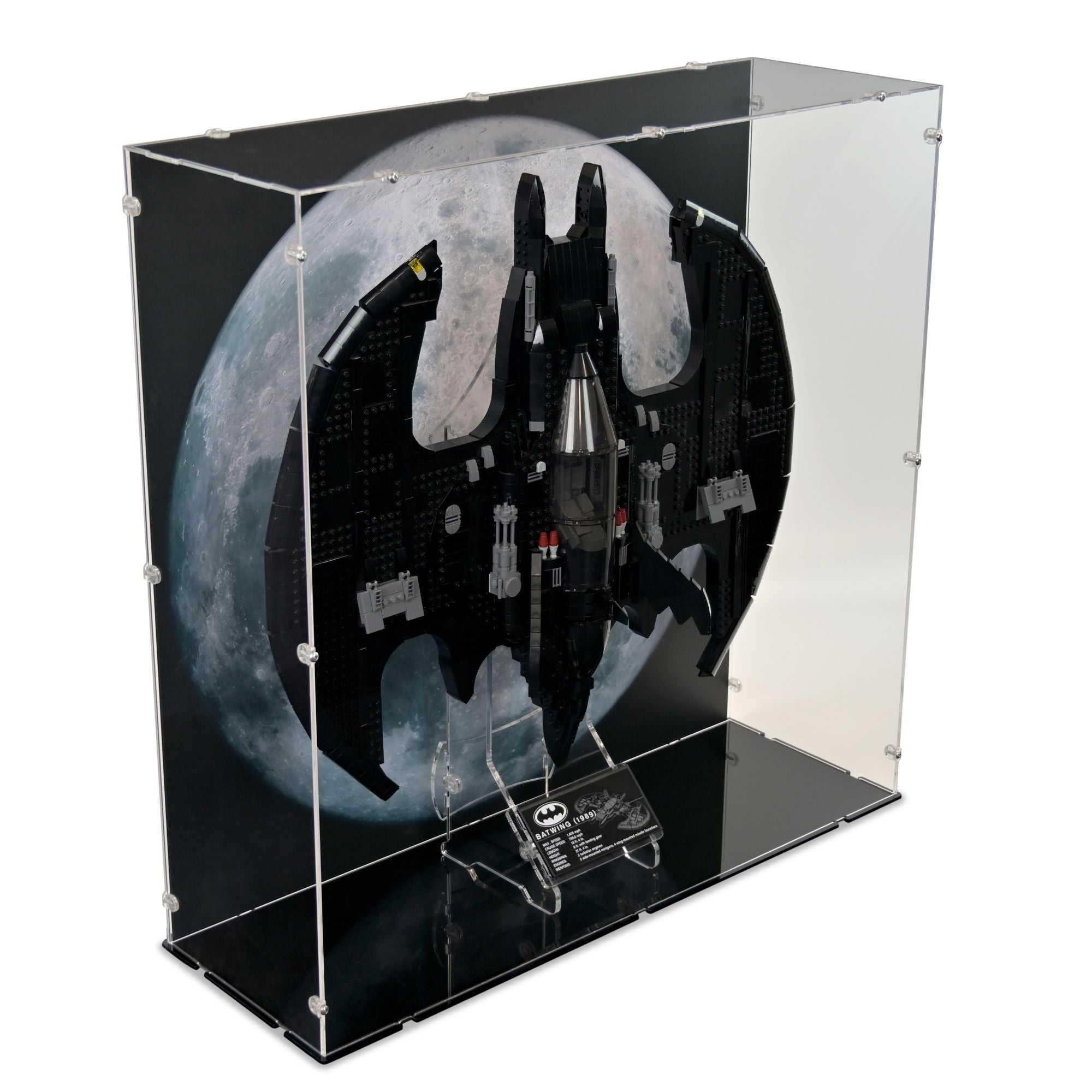 UCS 1989 Batwing (Vertical) Display Case & Stand for LEGO 76161