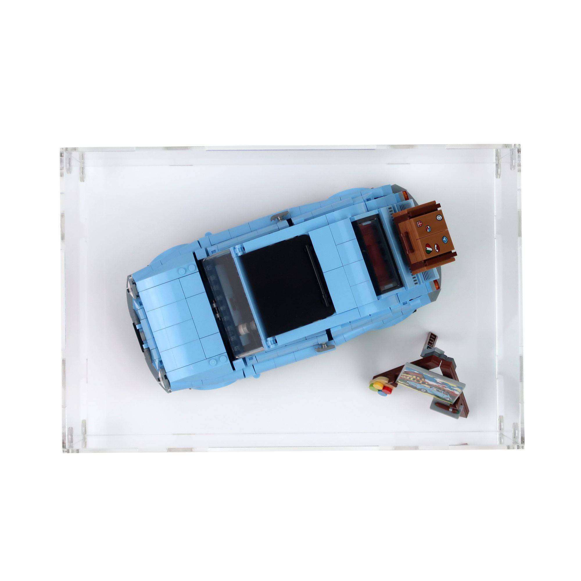 Blue Fiat 500 Display Case for LEGO 77942