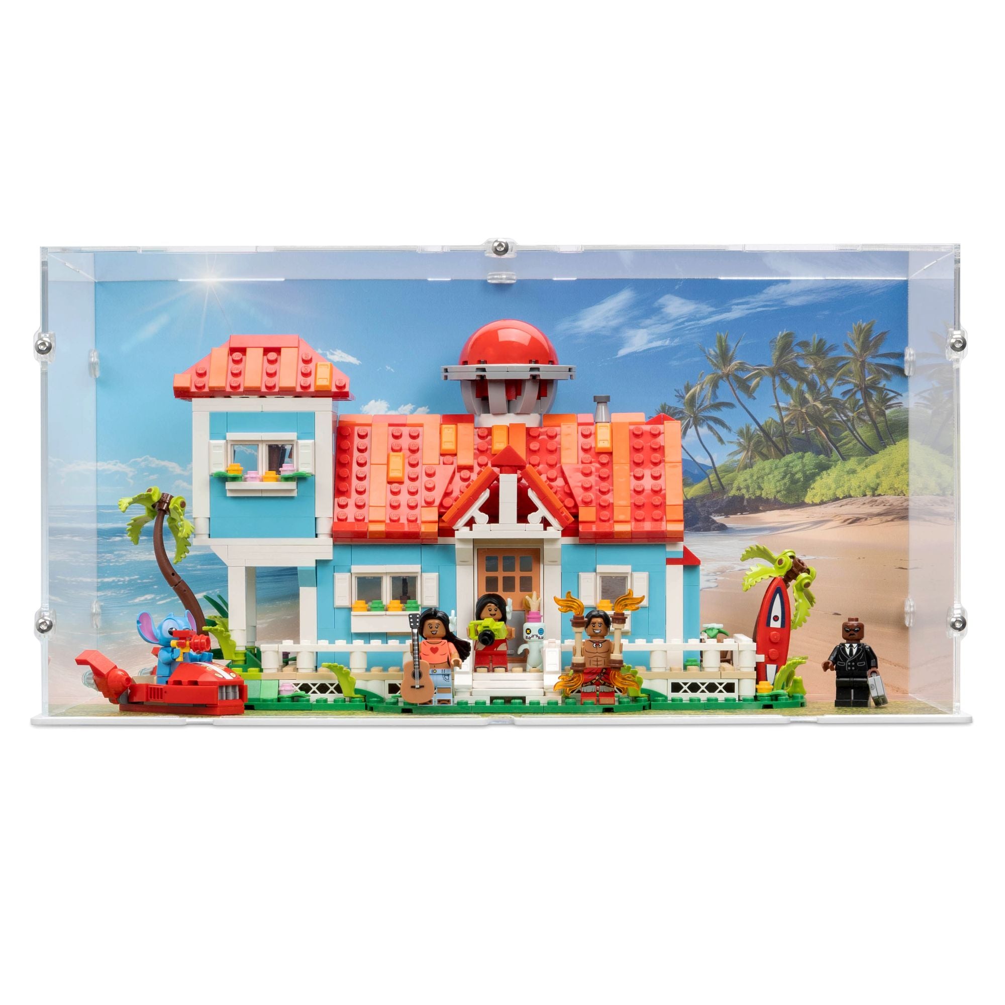 Disney Lilo and Stitch Beach House Display Case for LEGO 43268