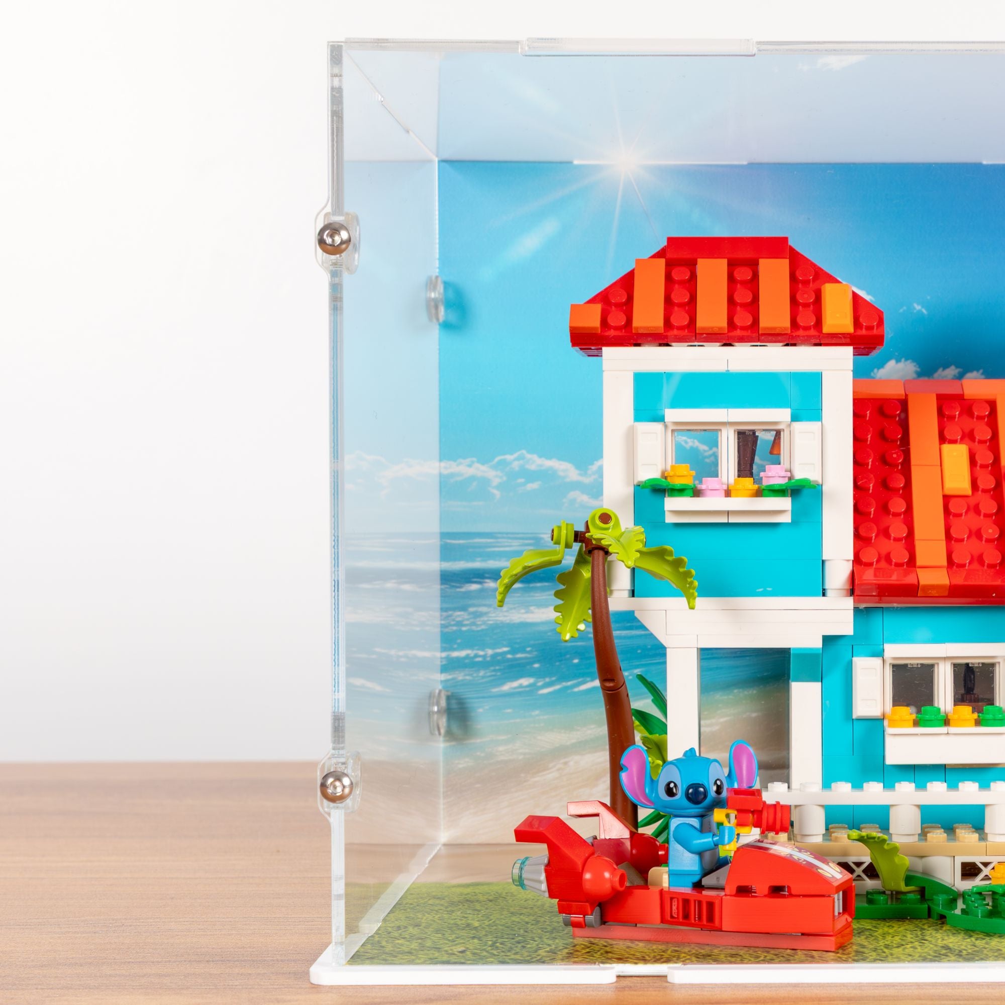 Disney Lilo and Stitch Beach House Display Case for LEGO 43268