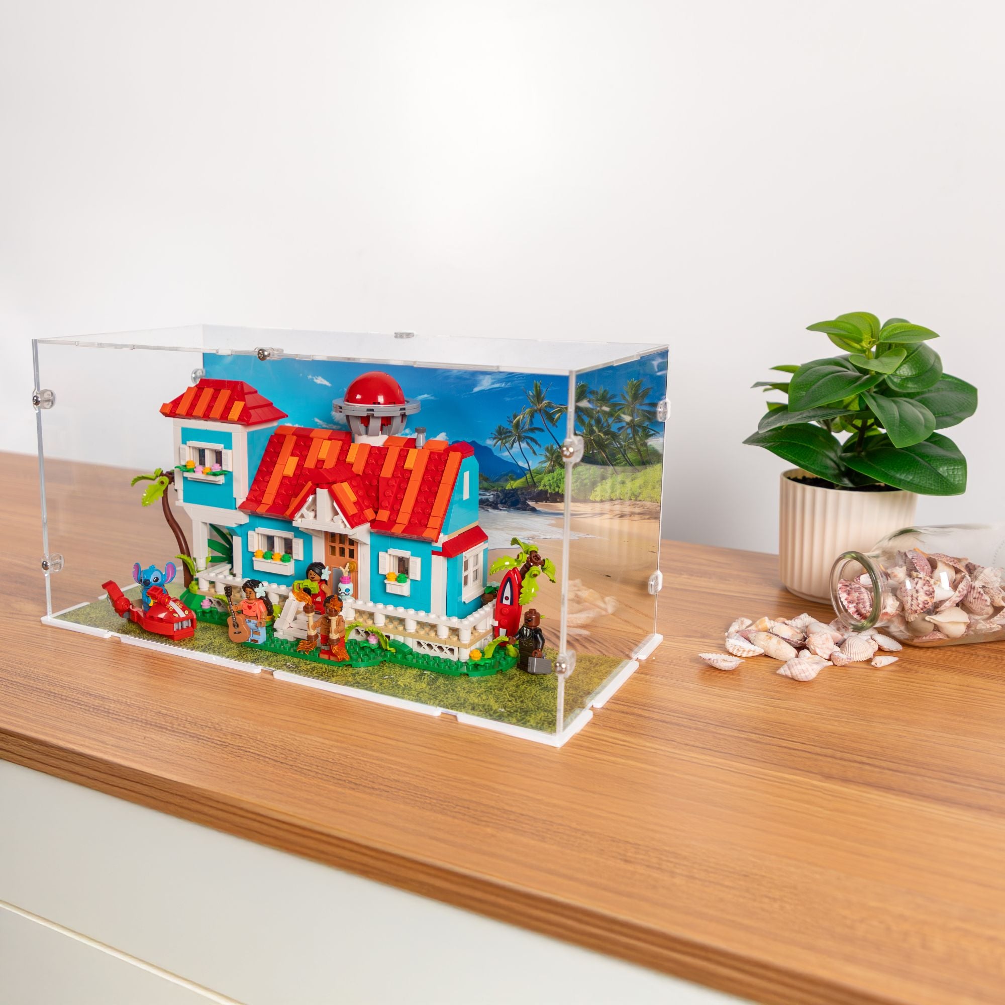 Disney Lilo and Stitch Beach House Display Case for LEGO 43268