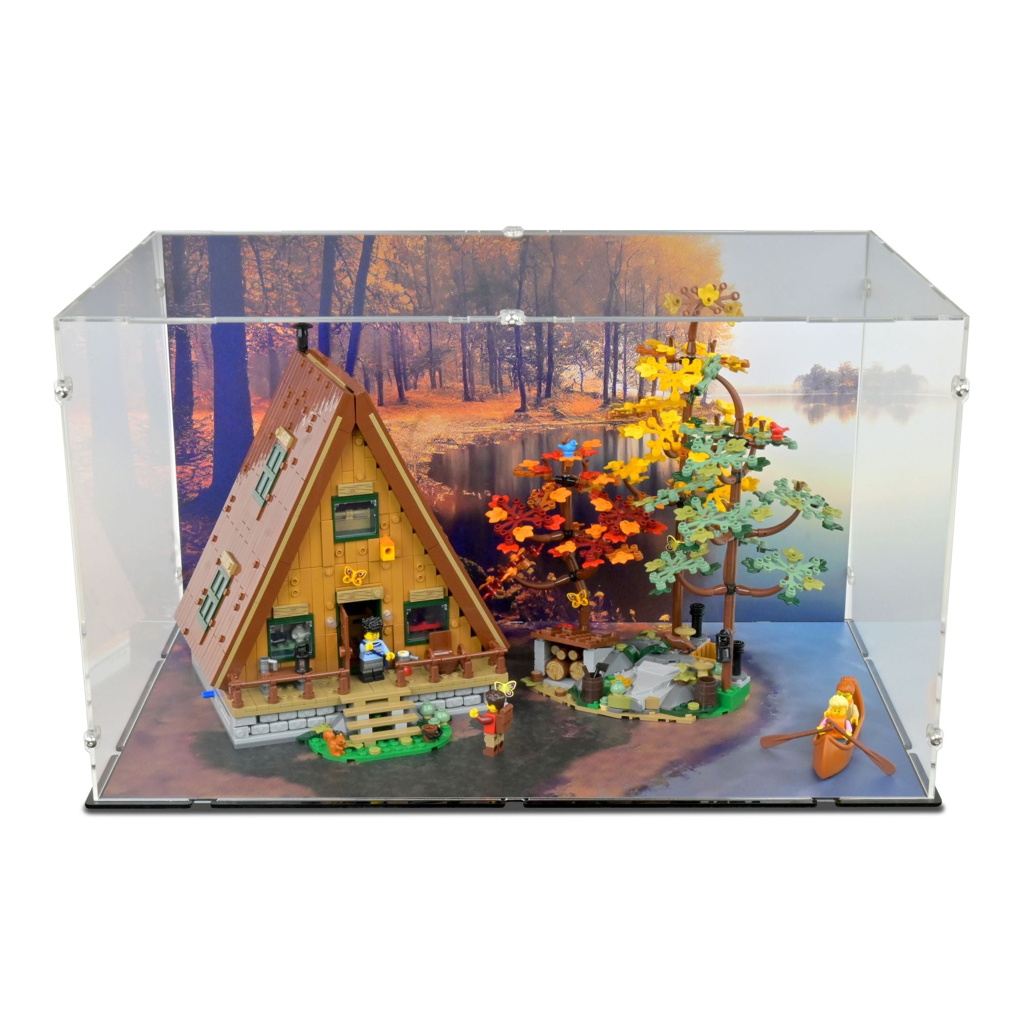 A-Frame Cabin Display Case for LEGO 21338