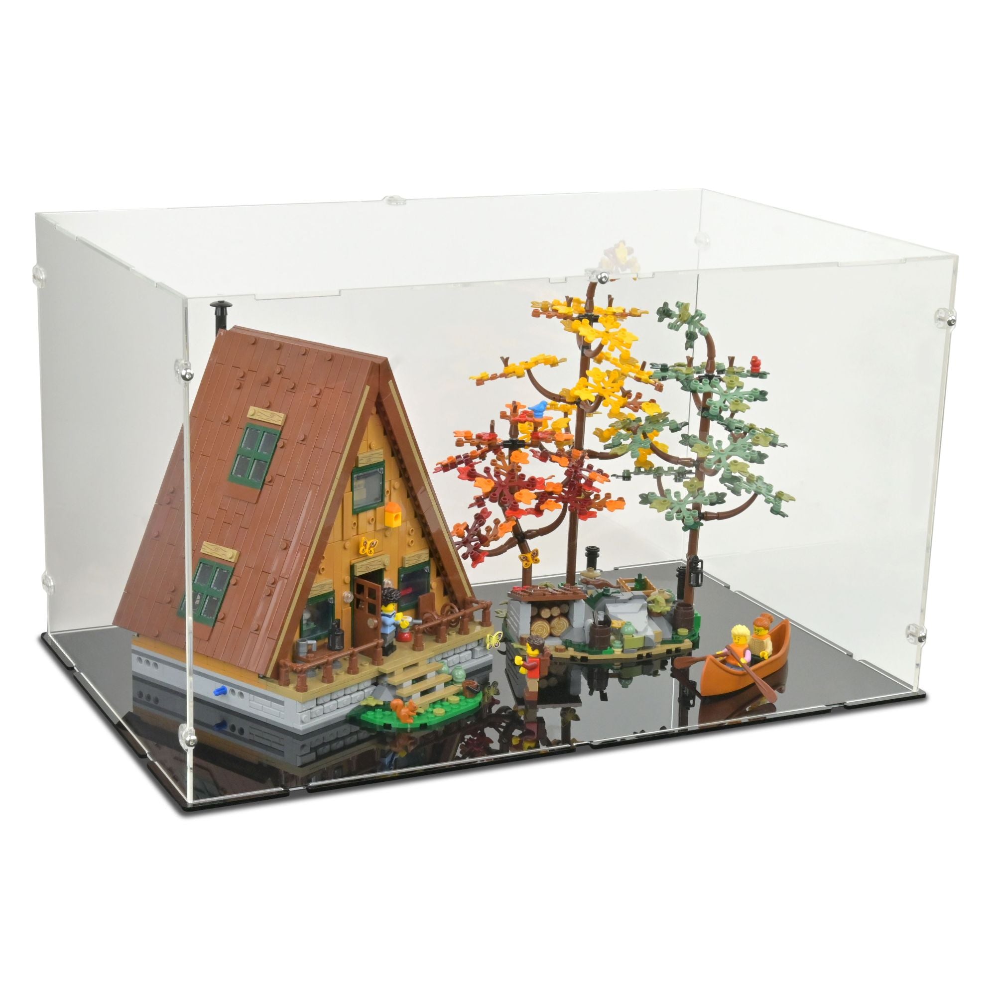 A-Frame Cabin Display Case for LEGO 21338