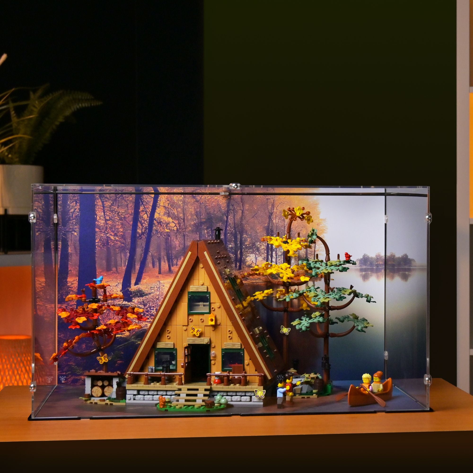 A-Frame Cabin Display Case for LEGO 21338