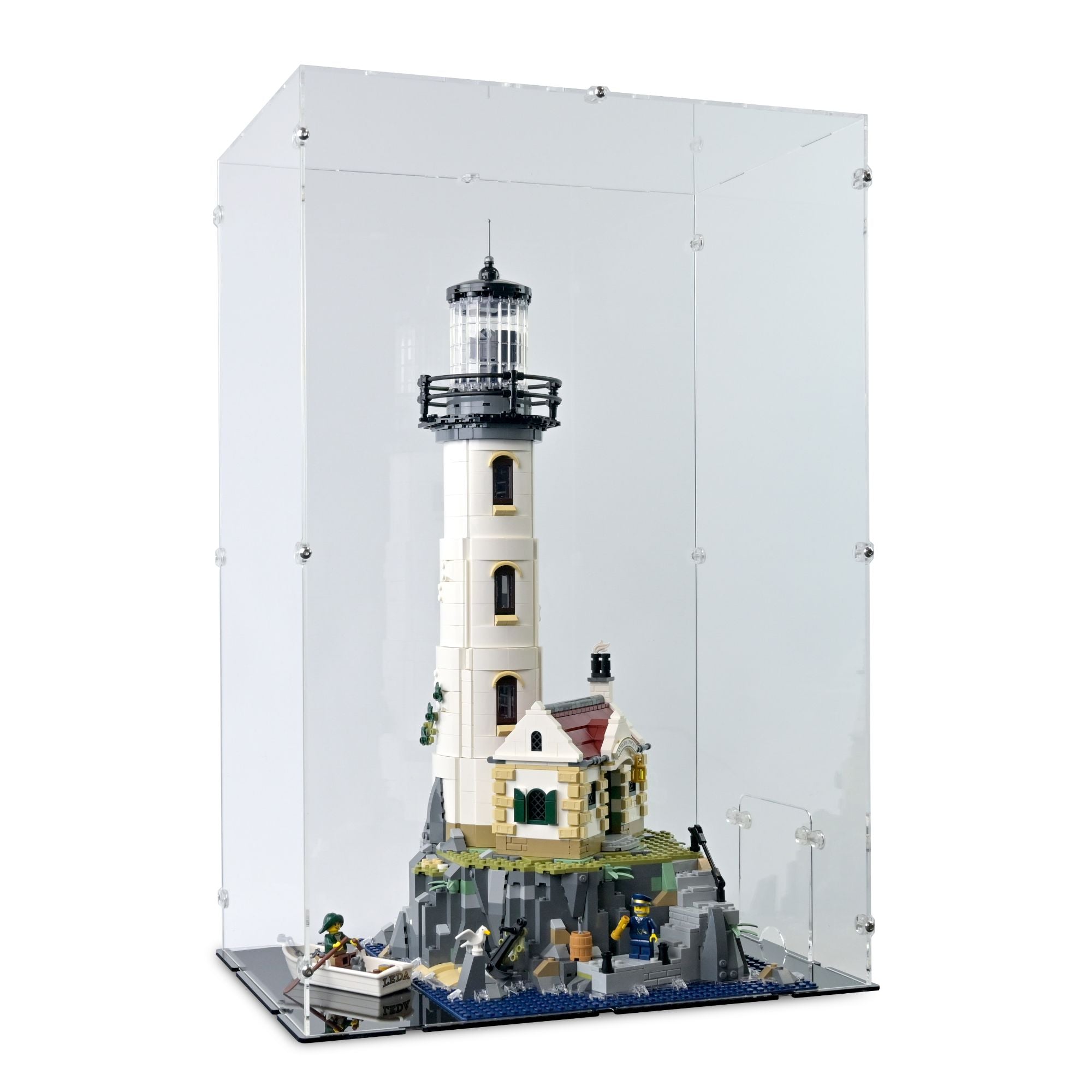Motorised Lighthouse Display Case for LEGO 21335