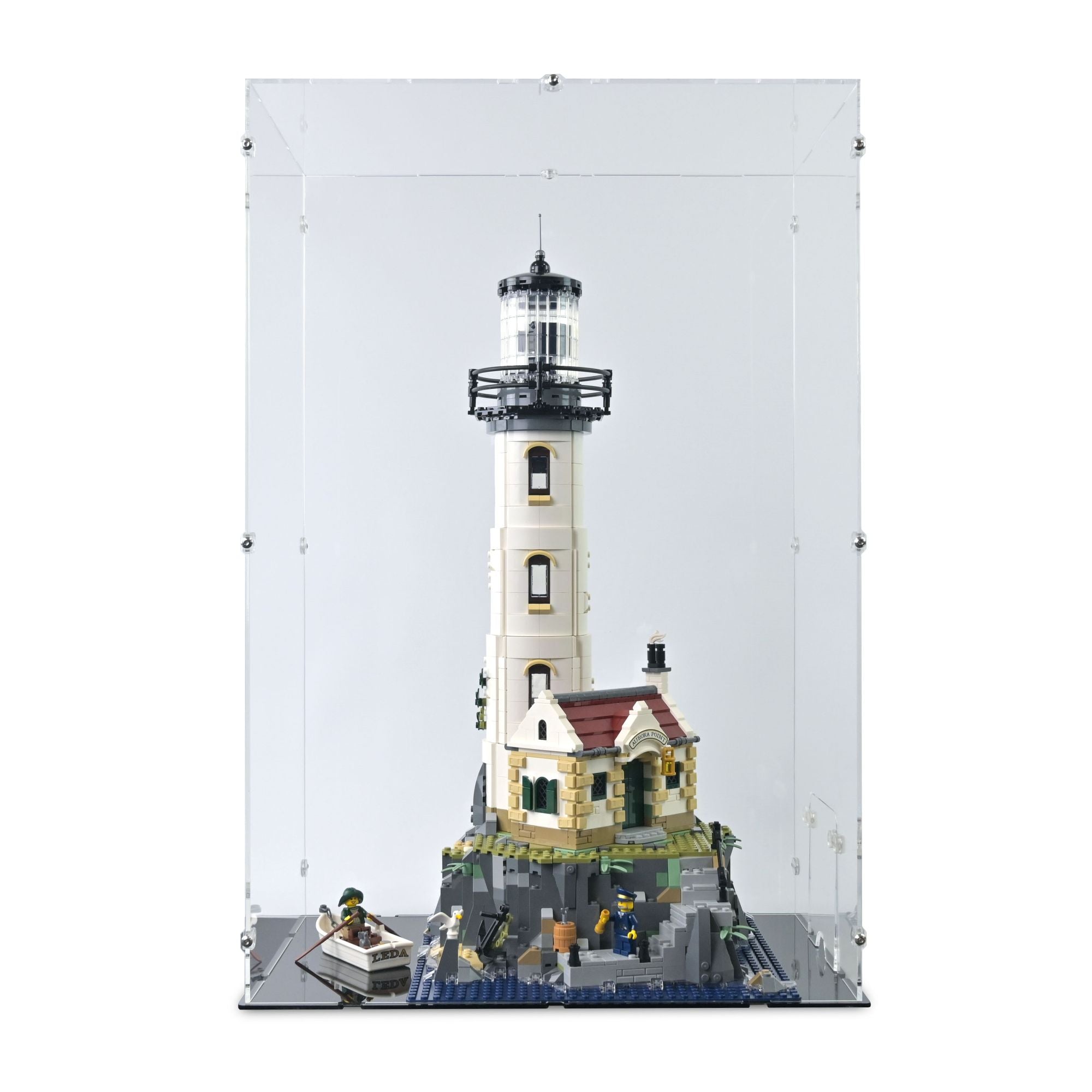Motorised Lighthouse Display Case for LEGO 21335