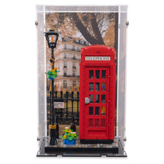 Red London Telephone Box Display Case for LEGO 21347