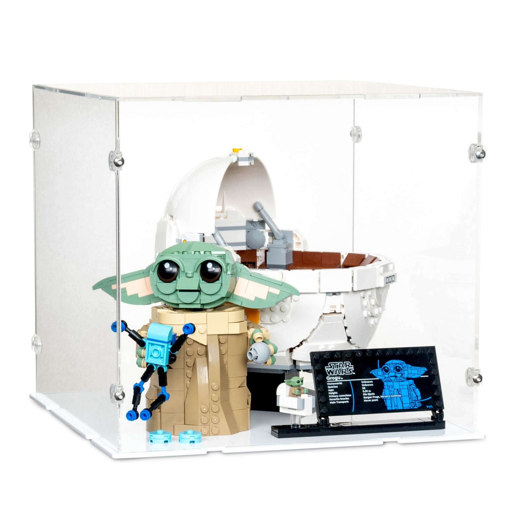 Grogu with Hover Pram Display Case for LEGO 75403