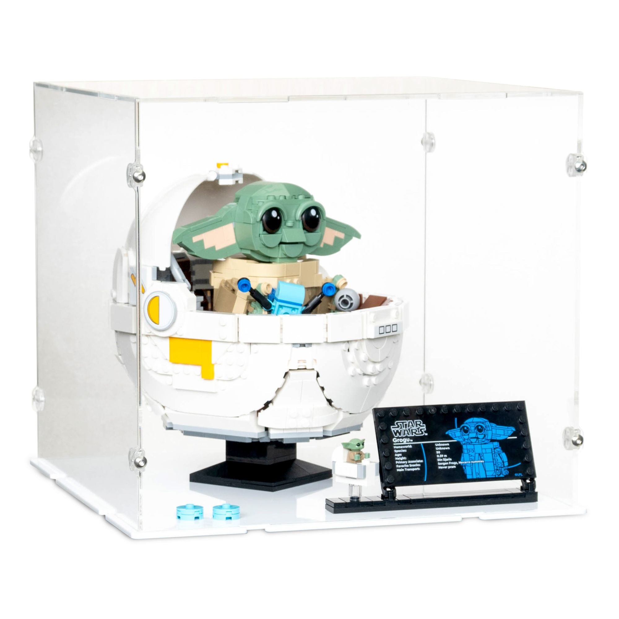 Grogu with Hover Pram Display Case for LEGO 75403