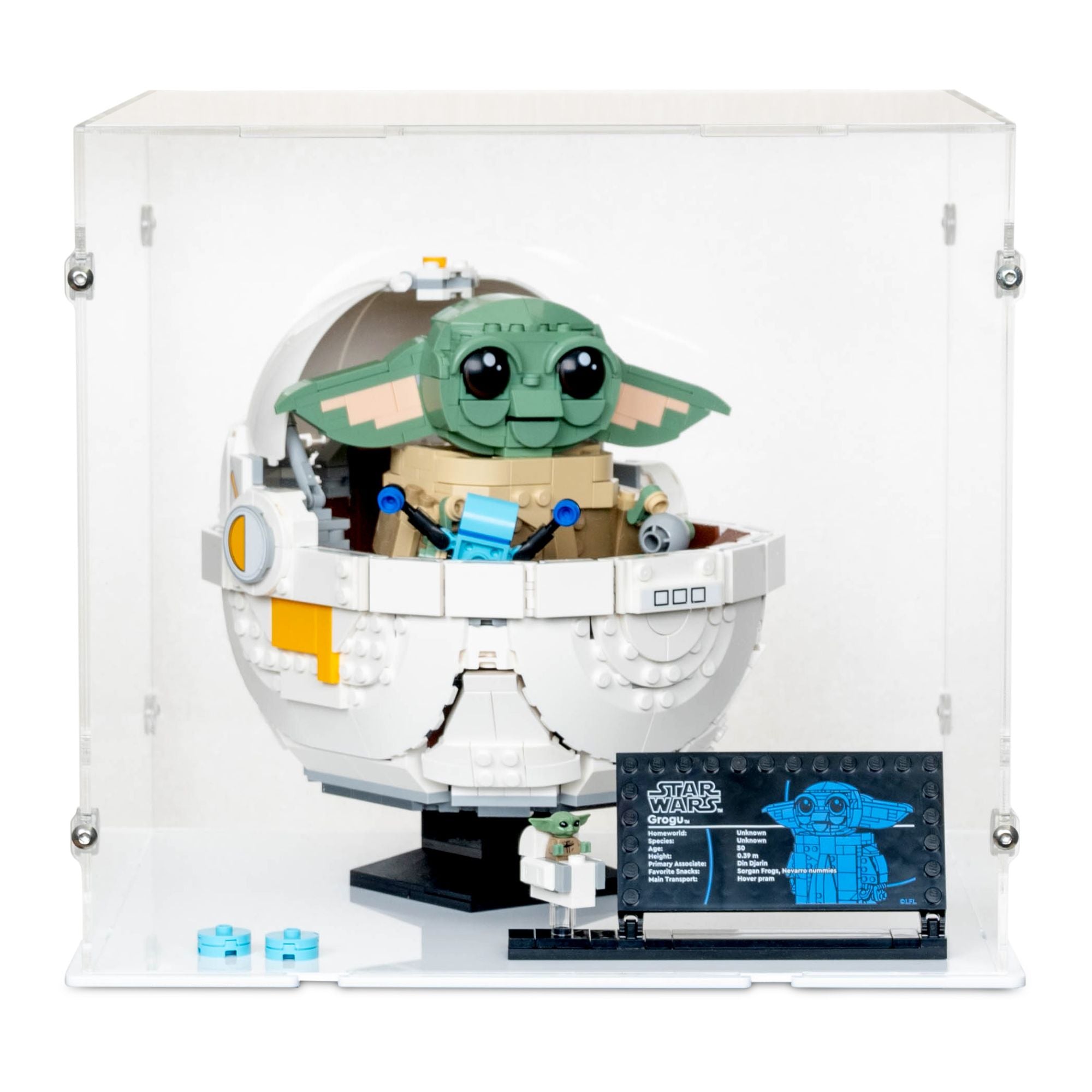 Grogu with Hover Pram Display Case for LEGO 75403