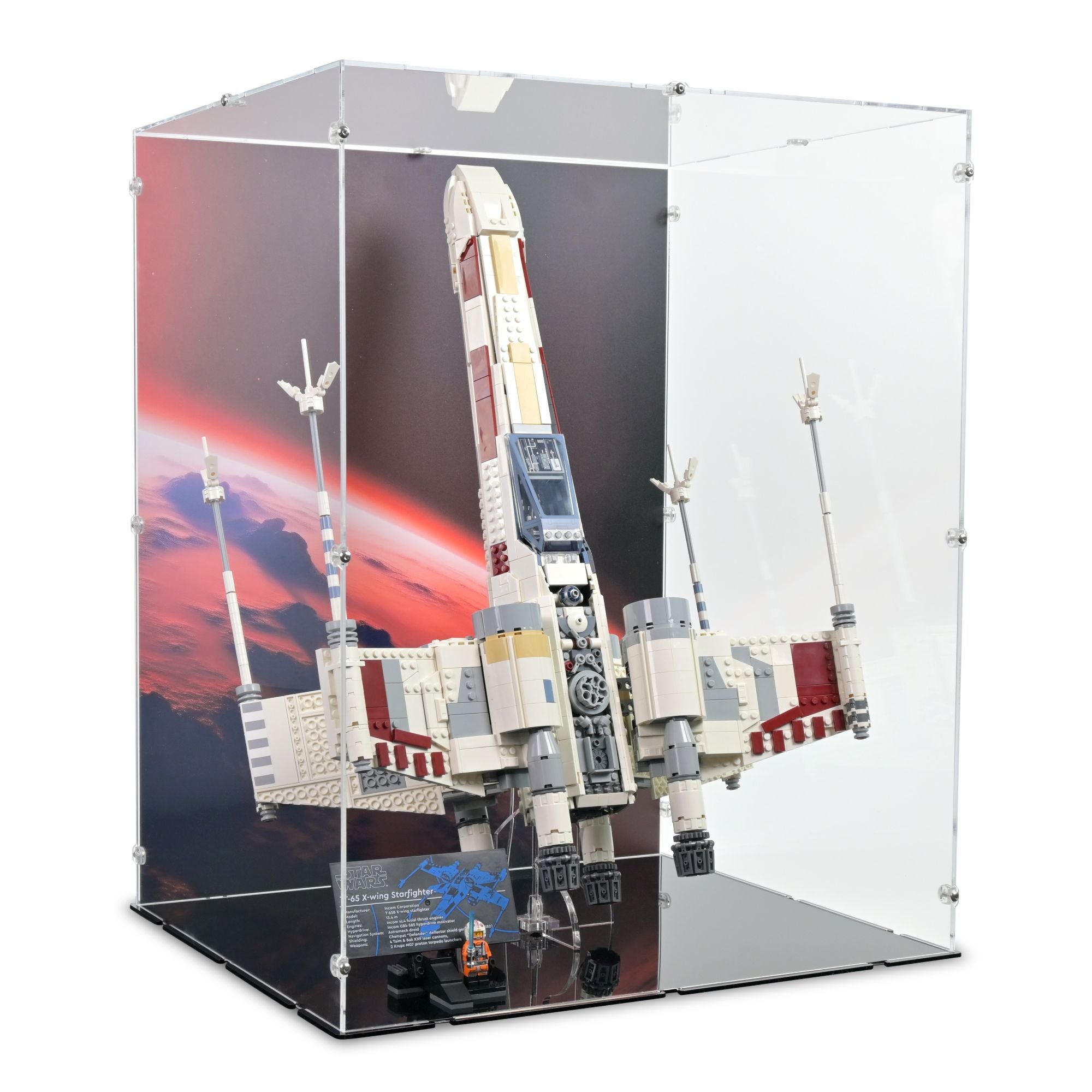 UCS X-Wing Starfighter Vertical Display Case & Stand for LEGO 75355