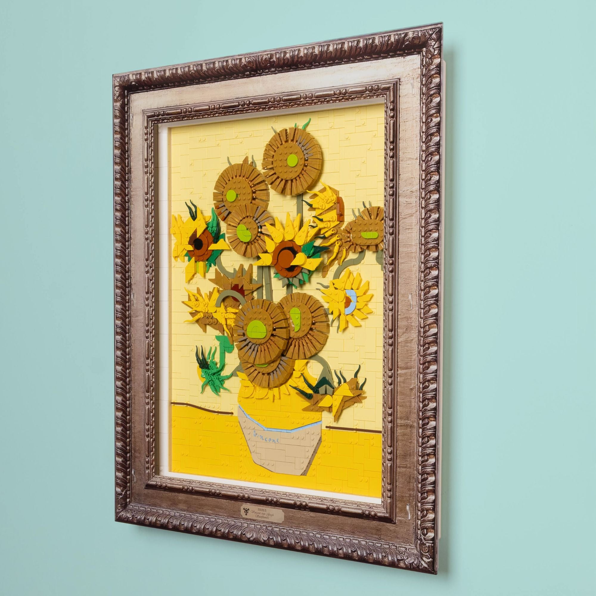 Special Edition Vincent Van Gogh Sunflowers Wall Mounted Display Case for LEGO 31215