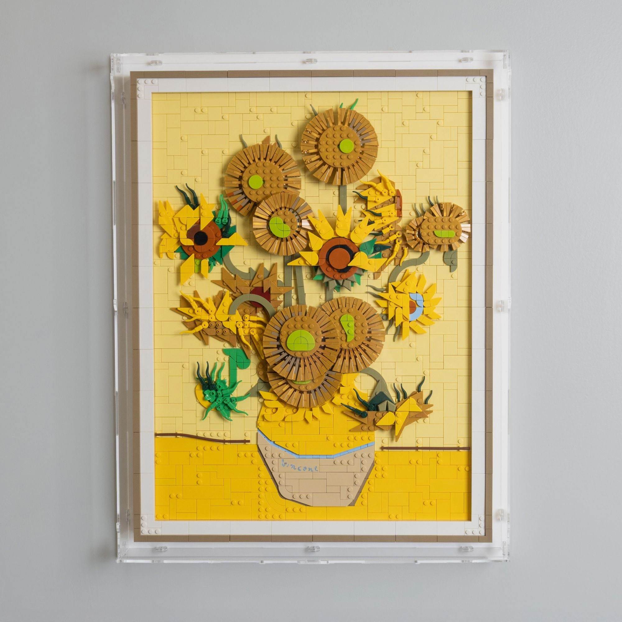 Vincent Van Gogh Sunflowers Wall Mounted Display Case for LEGO 31215