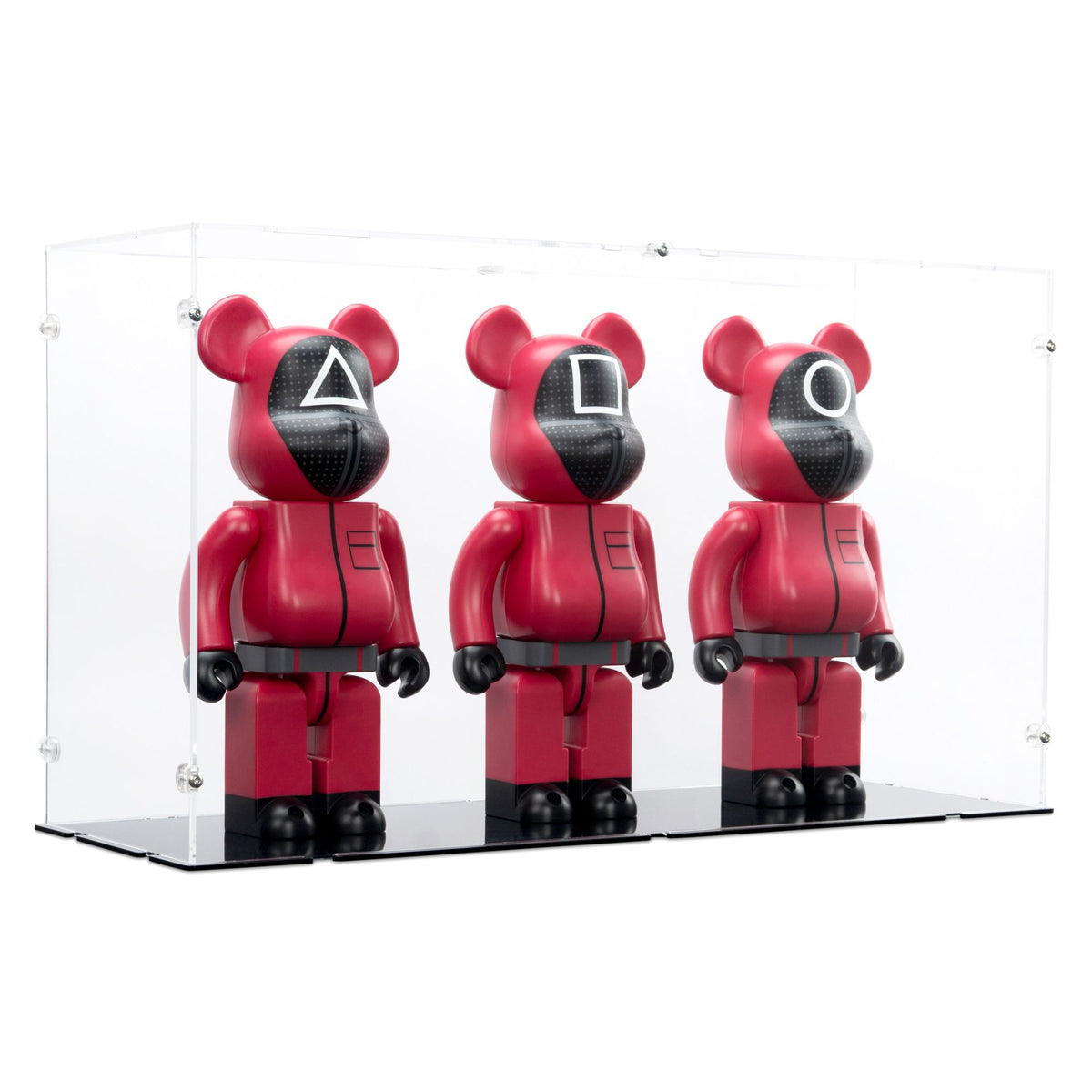 3x 400% Bearbrick Squid Game Guards Display Case